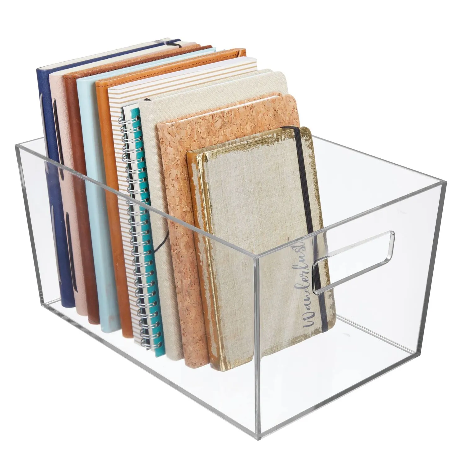 mDesign Sortierbox transparent 2er-Set mit Griffen lang