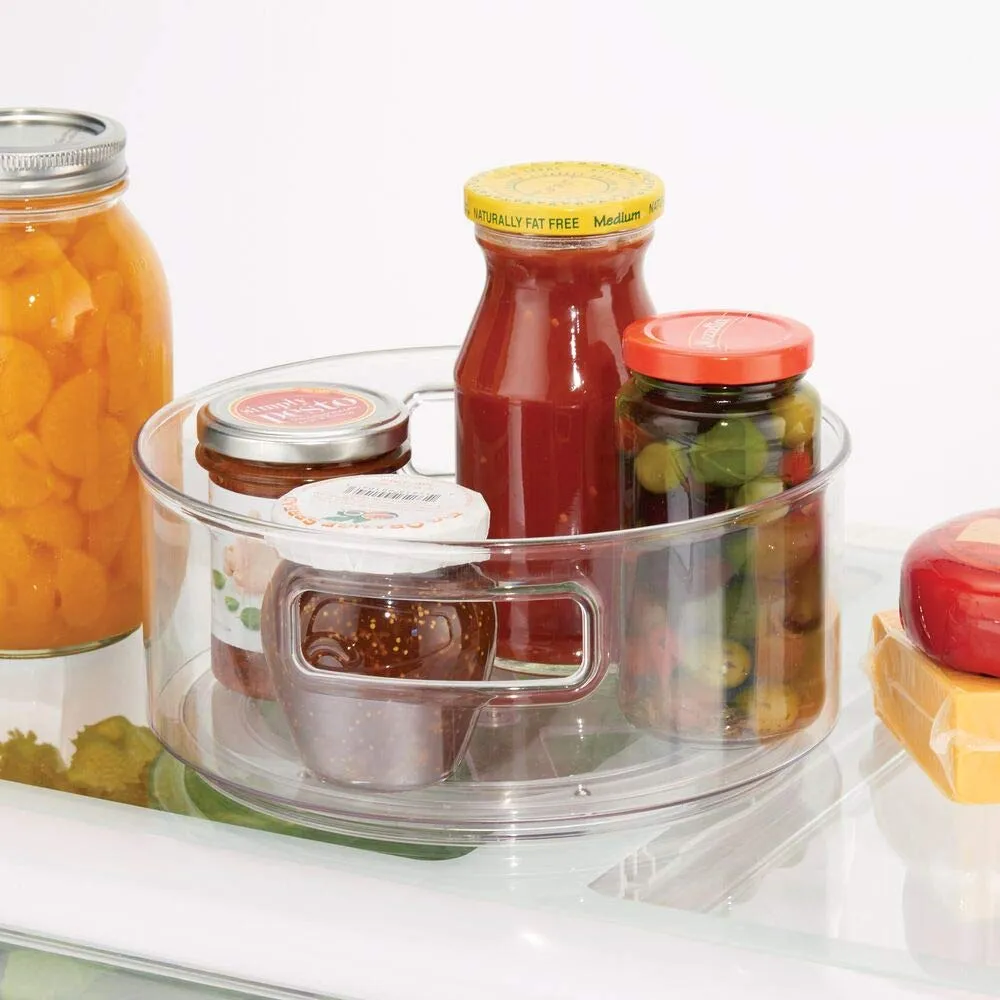 mDesign 06610MDKEU Lazy Susan Drehkorb 2er-Set klar 22,9 cm