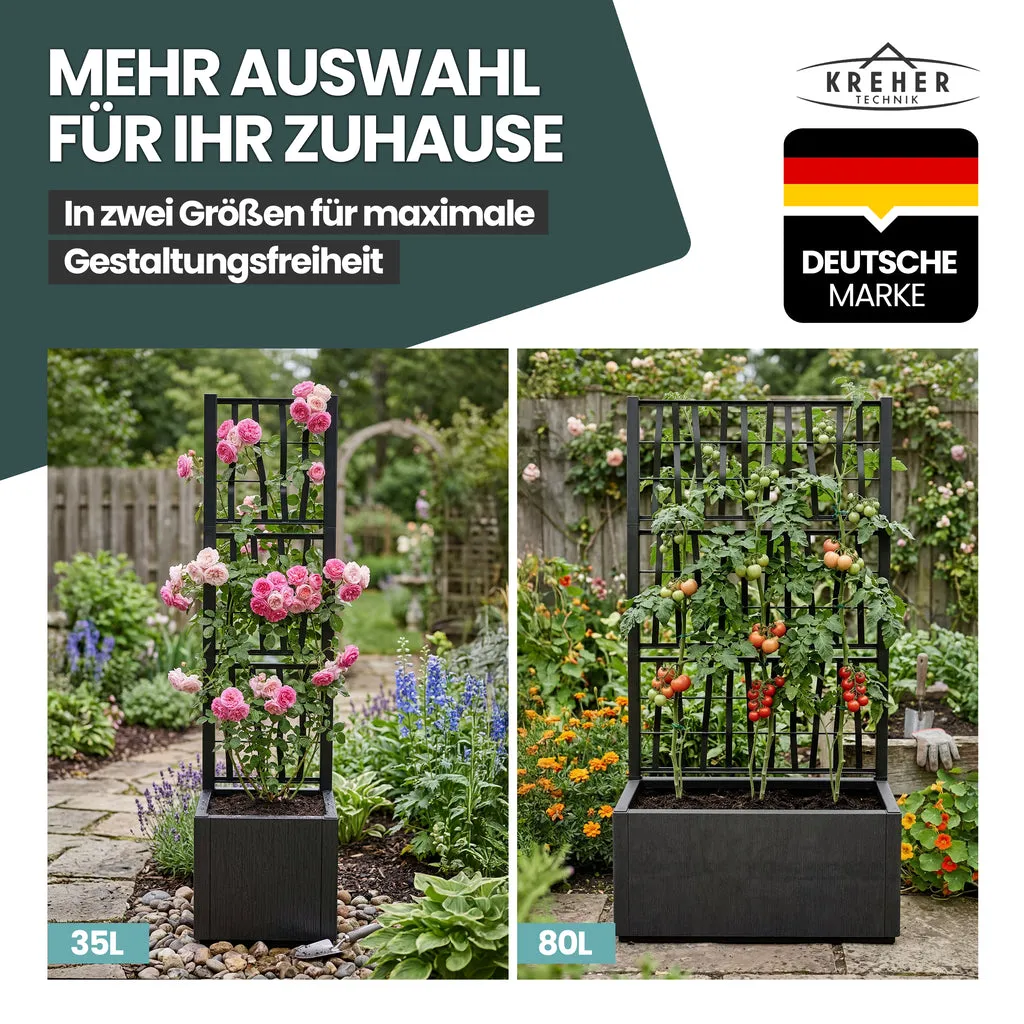 Kreher Ethica Spalier 140 cm Anthrazit mit Pflanzkasten