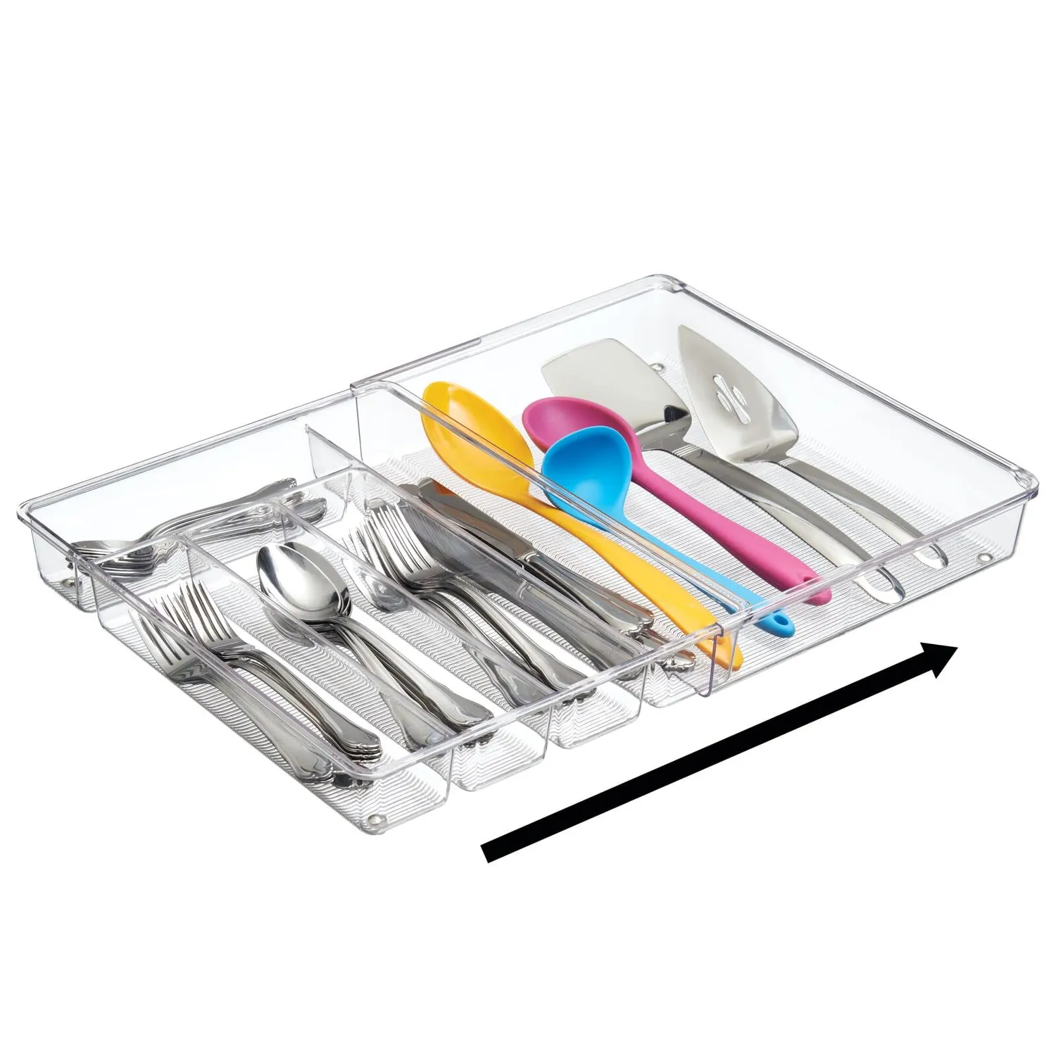 mDesign Besteckeinsatz transparent erweiterbar Schublade