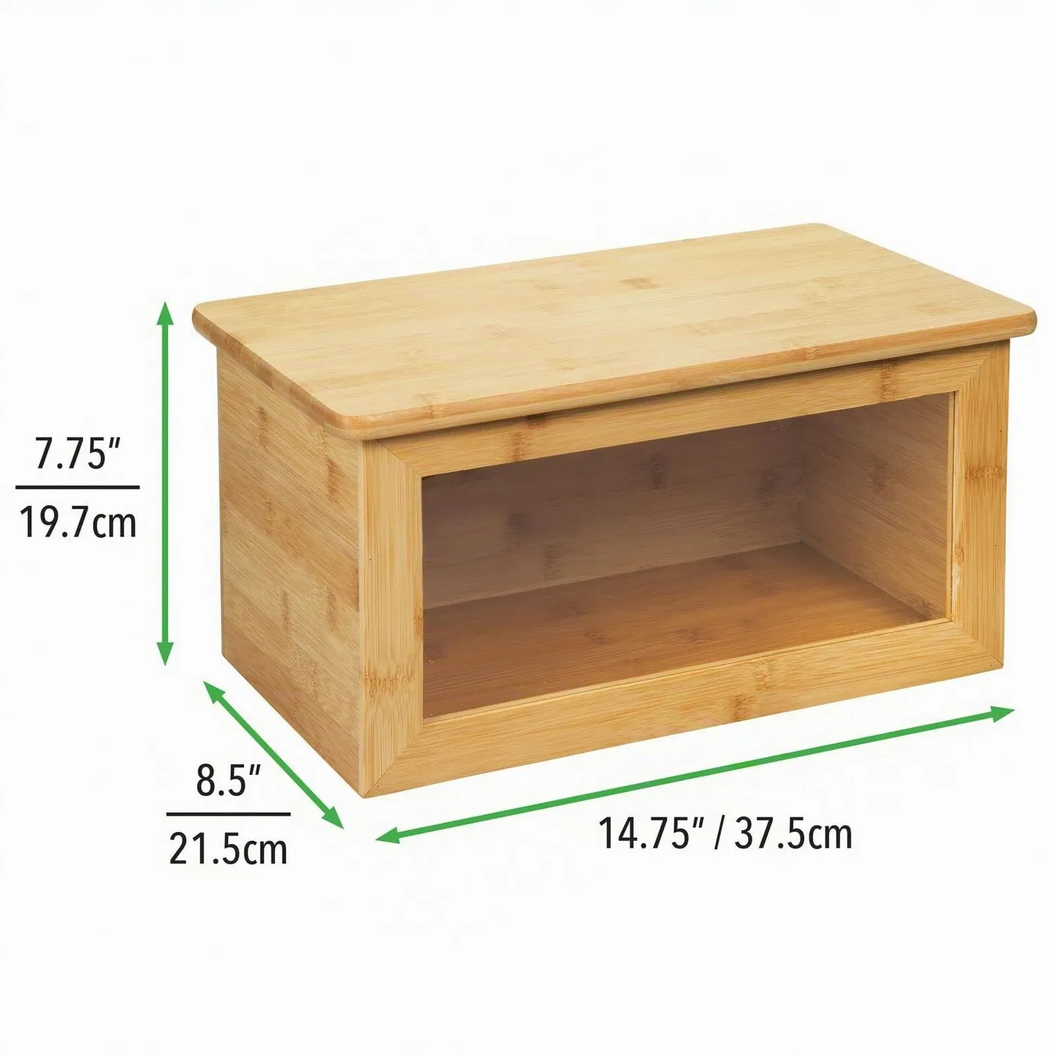 mDesign Brotkasten Holz natur mit Schneidebrett Deckel