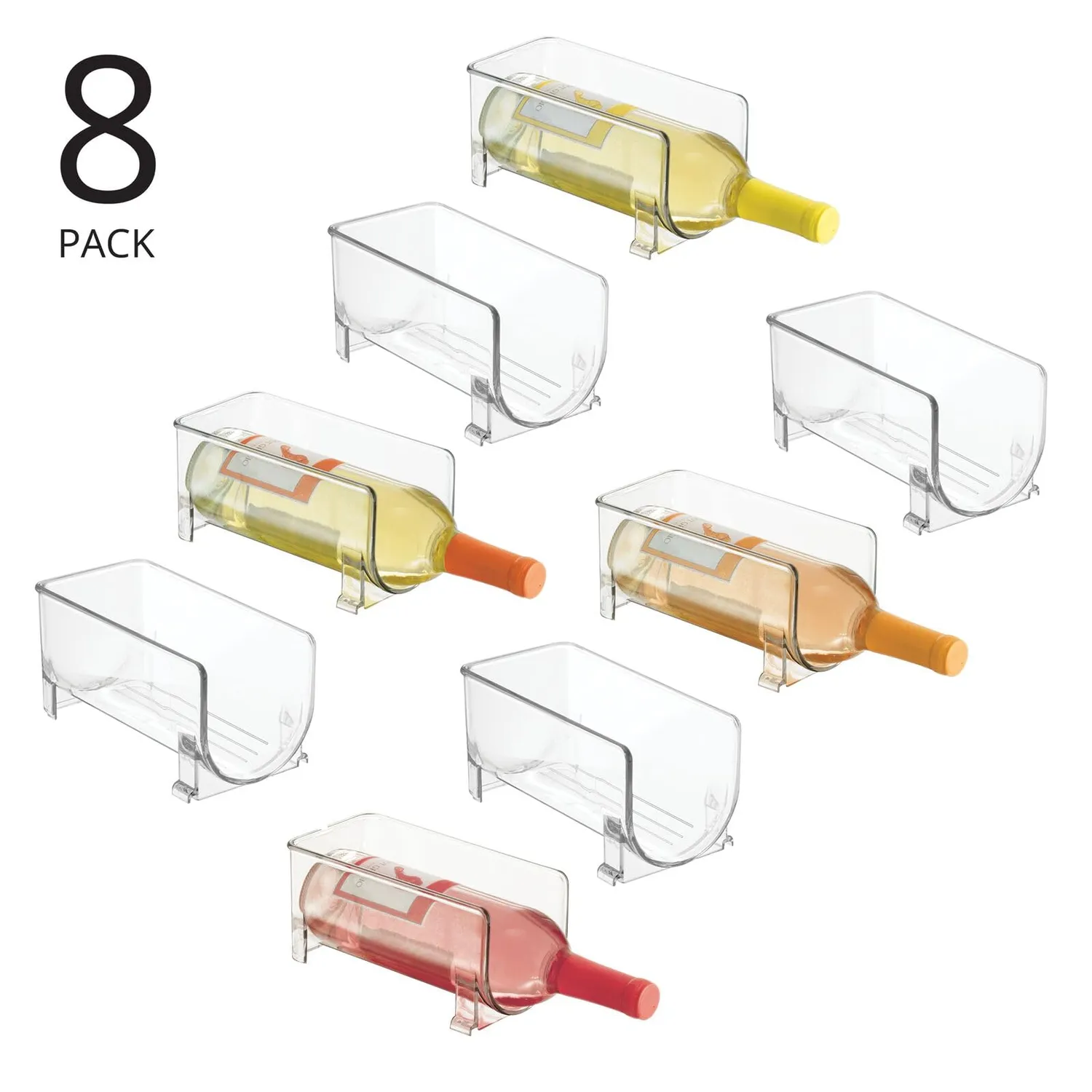 mDesign 07866 Flaschenhalter 8er-Set transparent stapelbar