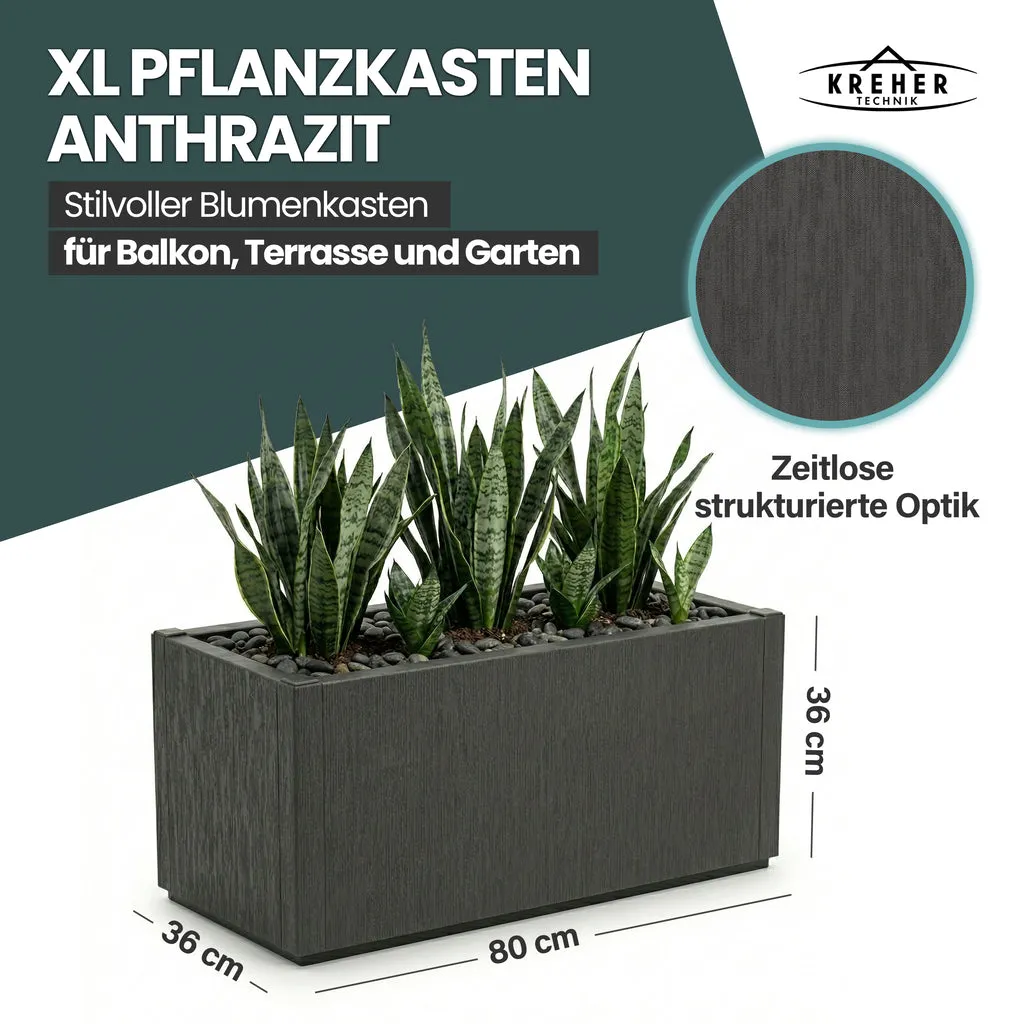 Kreher Ethica Pflanzkasten Breit Anthrazit 80cm 1 Stück