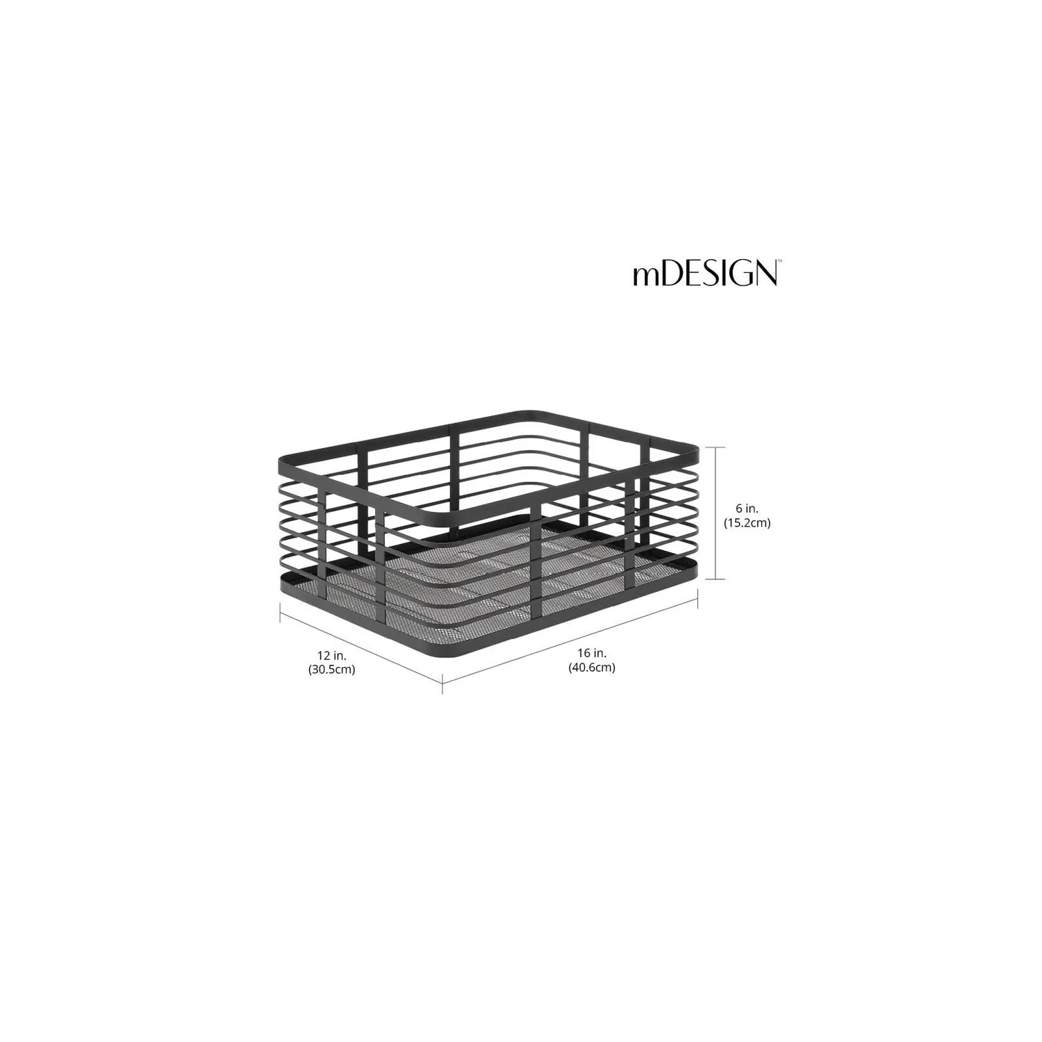 mDesign Allzweckkorb Draht schwarz 6er-Set 30,5 cm