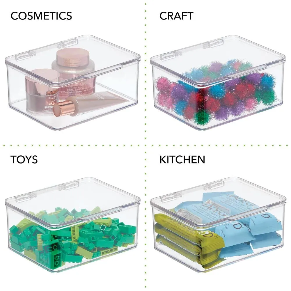 mDesign 2er-Set Küchen Organizer Box transparent Deckel