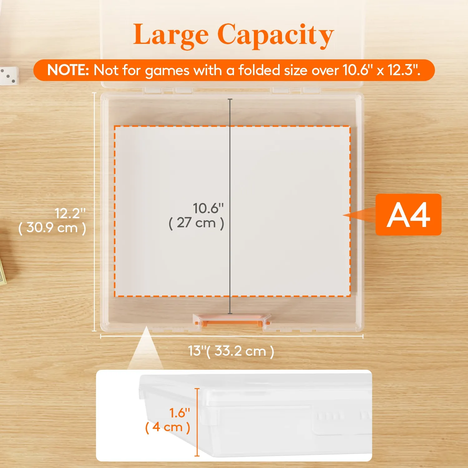 Lifewit Aufbewahrungsbox A4 6er Transparent 33cm stapelbar