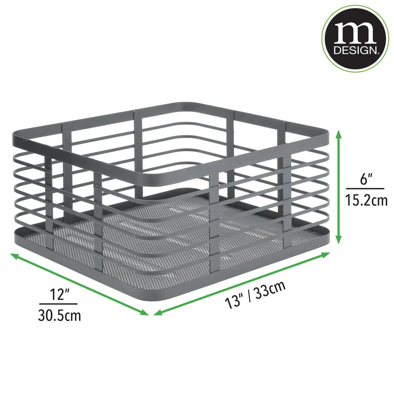 mDesign Allzweckkorb Metalldraht 3er-Set graphit Gitterkorb