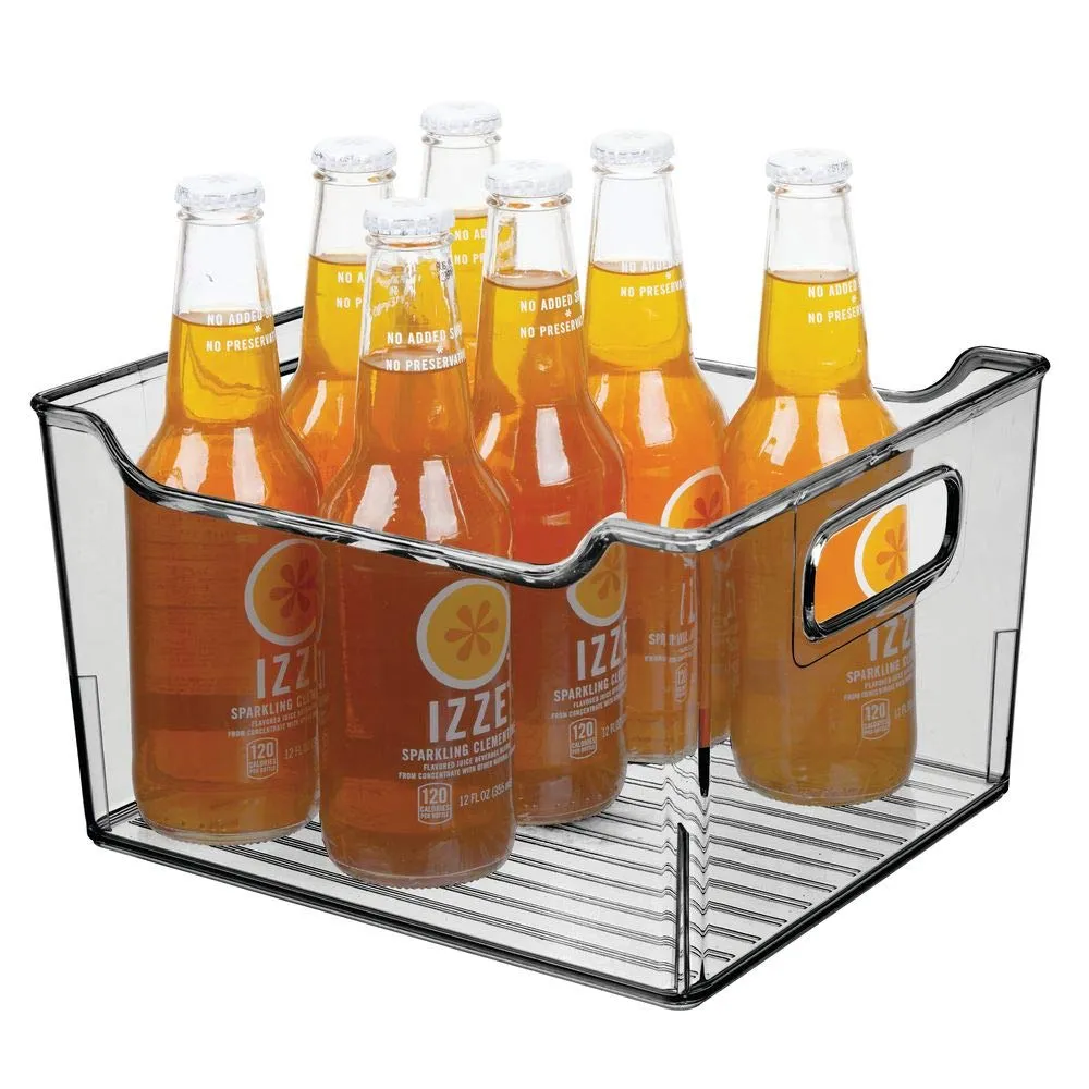 mDesign Aufbewahrungsbox Rauchgrau 25,4cm 4er-Set mit Griff