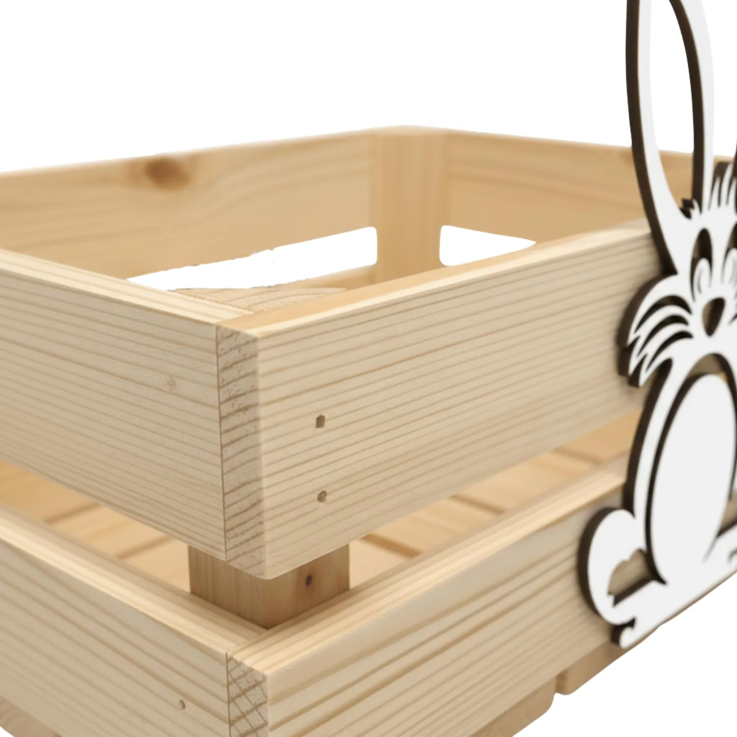 GoodFreshDecor Holzkiste Ostern 30x20x12 cm Naturfarbe Hase