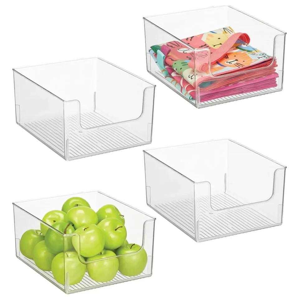 mDesign Lebensmittelbox Vorratsbehälter 4er 30,5cm transparent