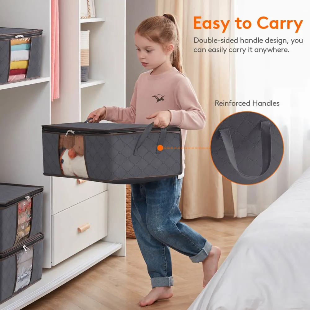 Lifewit Kleider Aufbewahrungstasche Grau 35L 4er-Pack