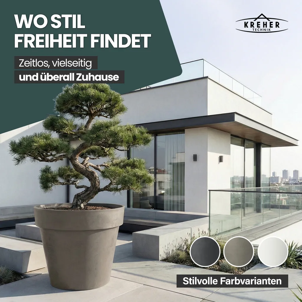 Kreher Like XXL Pflanzkübel braun Ø79 cm rollbar