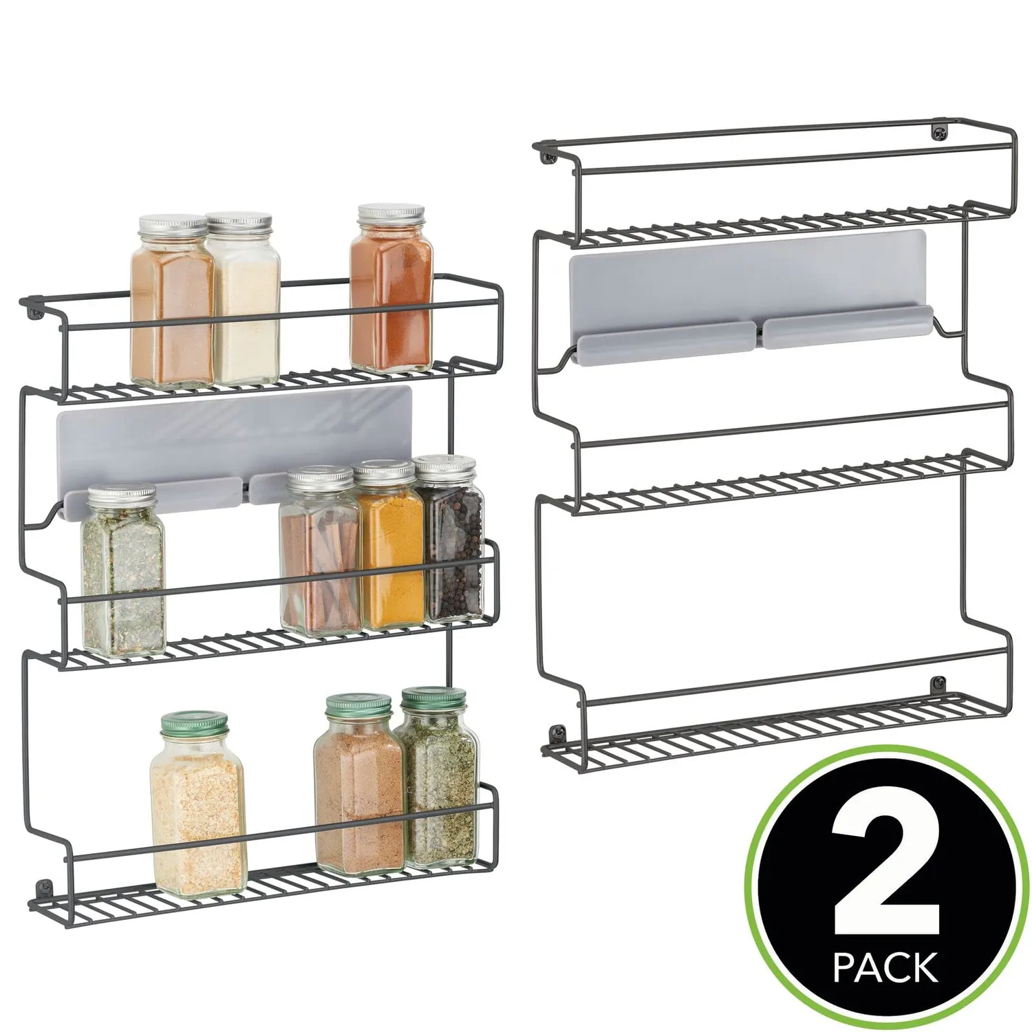 mDesign Gewürzregal Selbstklebend 2er-Set Schwarz