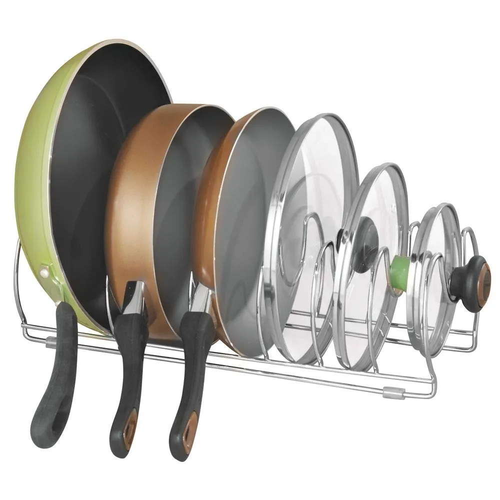 mDesign 6544MDKEU Pfannenhalter Chrom 6 Fächer stehend