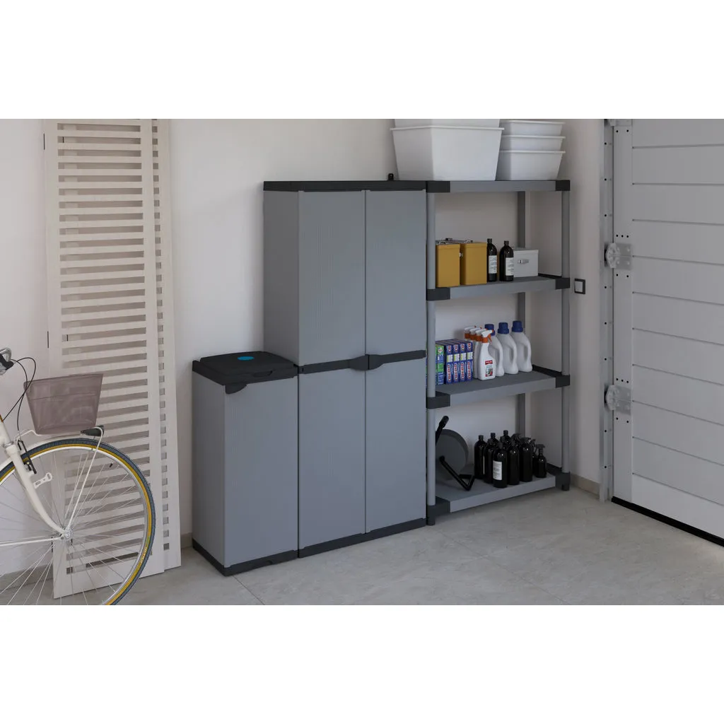 Kreher Armadio Kunststoffschrank grau 68x38,5x165