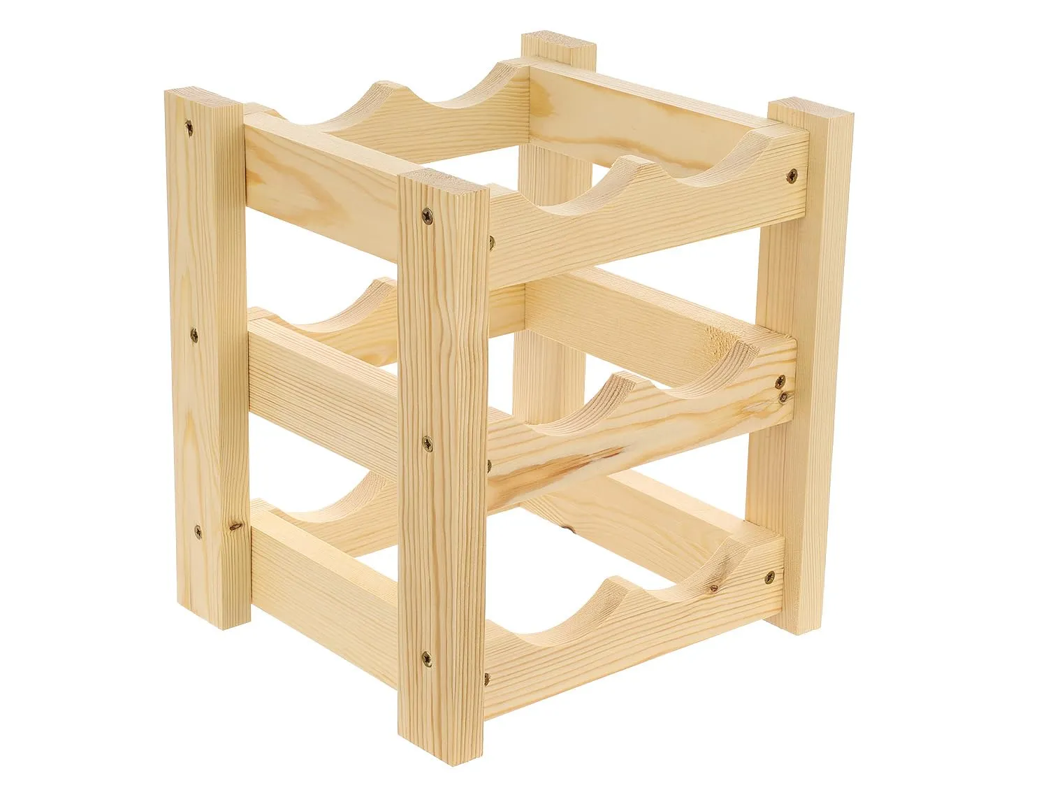 GoodFreshDecor Weinregal Holz für 6 Flaschen 26x24x29 cm Kiefer