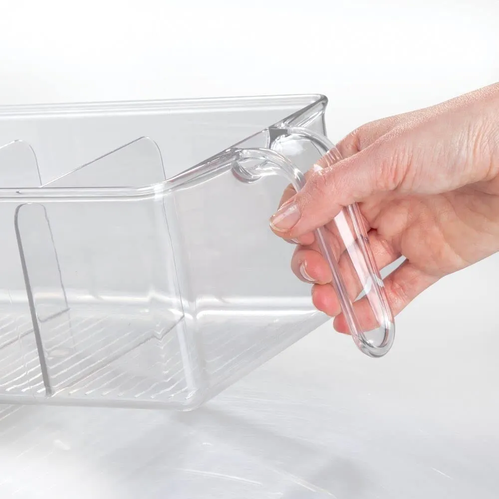 mDesign Kühlschrankbox Kunststoff durchsichtig 2er-Set mit Griff