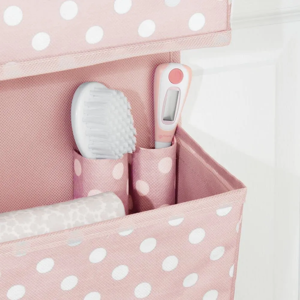 mDesign Hängeorganizer 2er-Set Tür rosa/weiß 3 Taschen