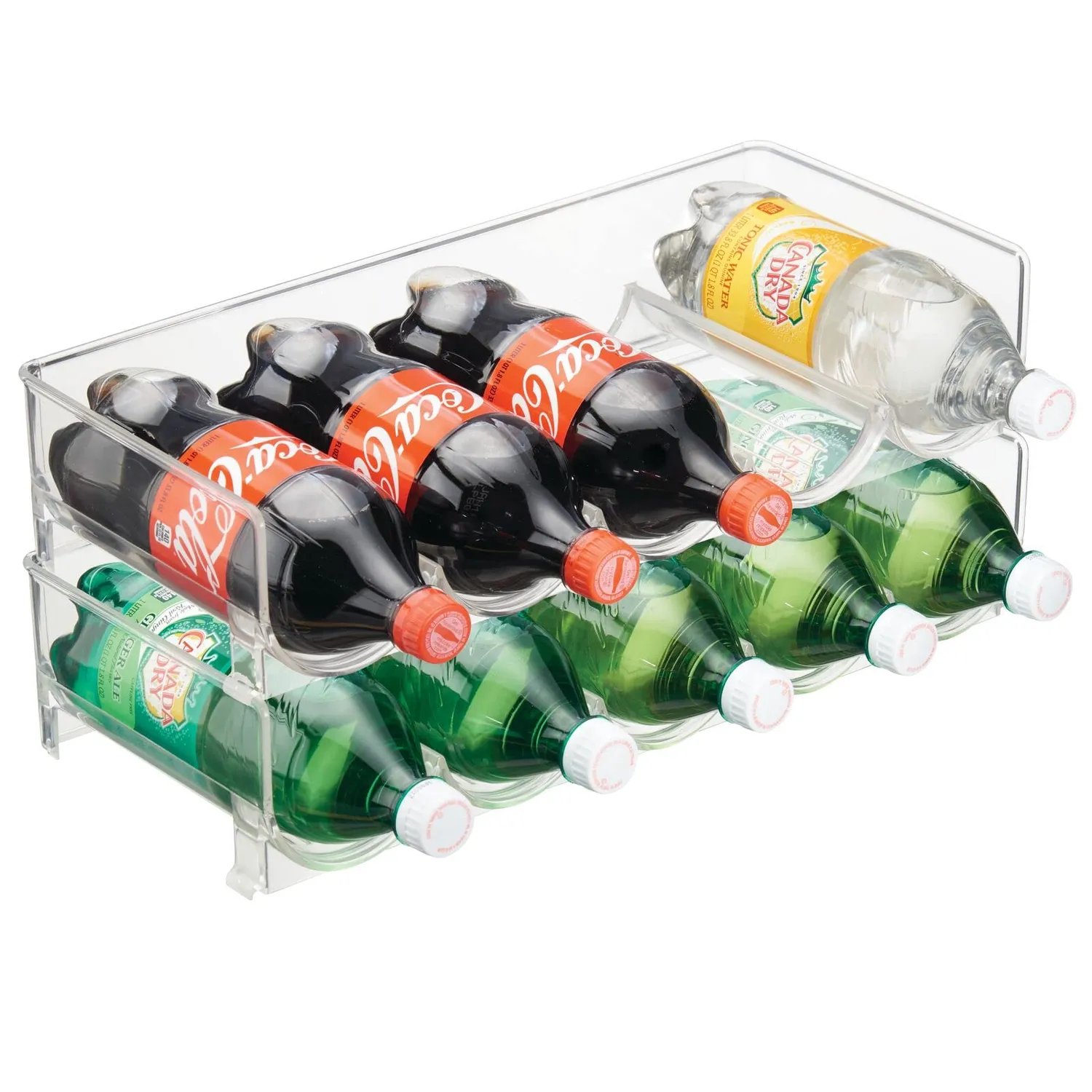 mDesign Flaschenhalter Kühlschrank Weinständer 5 Flaschen transparent