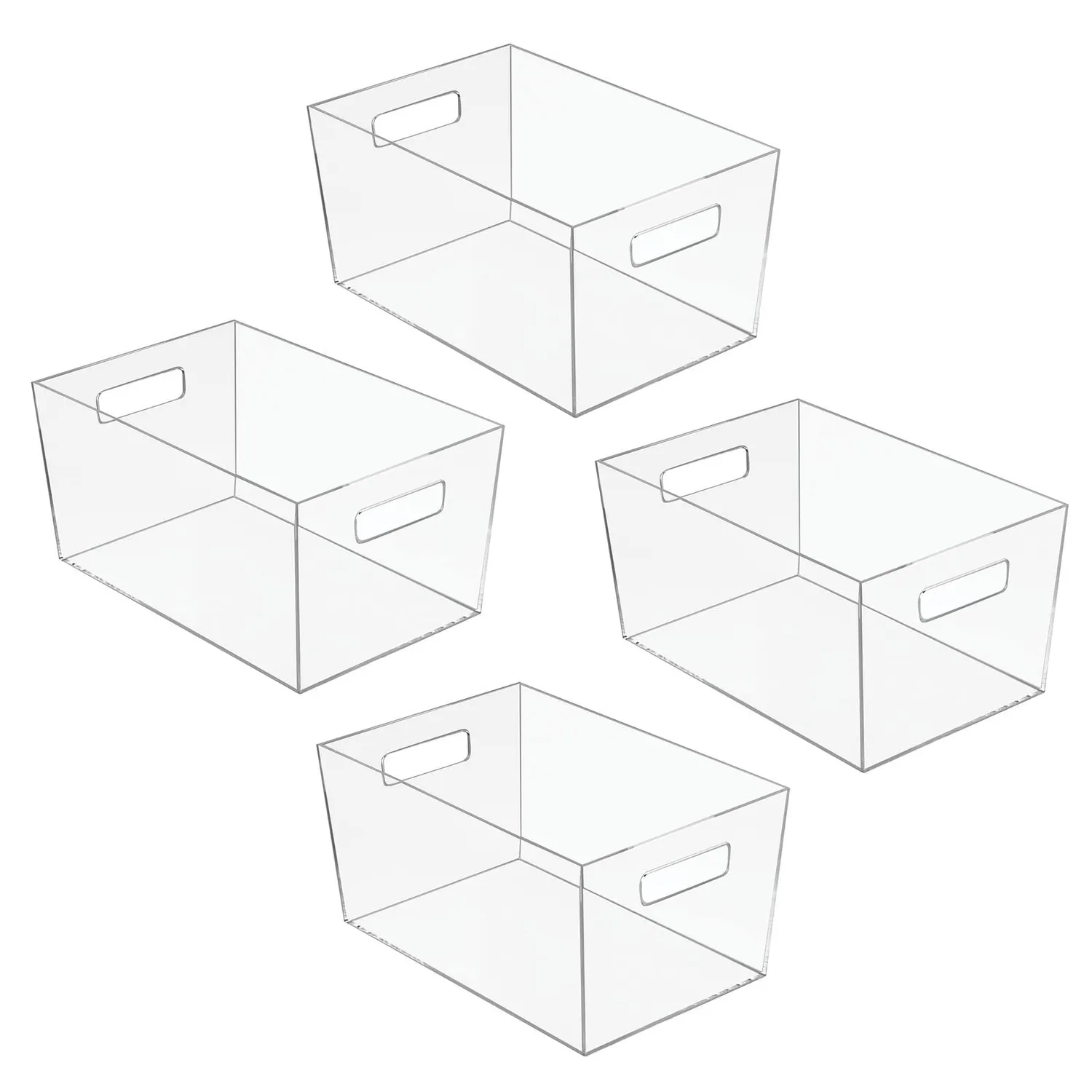 mDesign Aufbewahrungsbox mit Griffen 4er-Set transparent