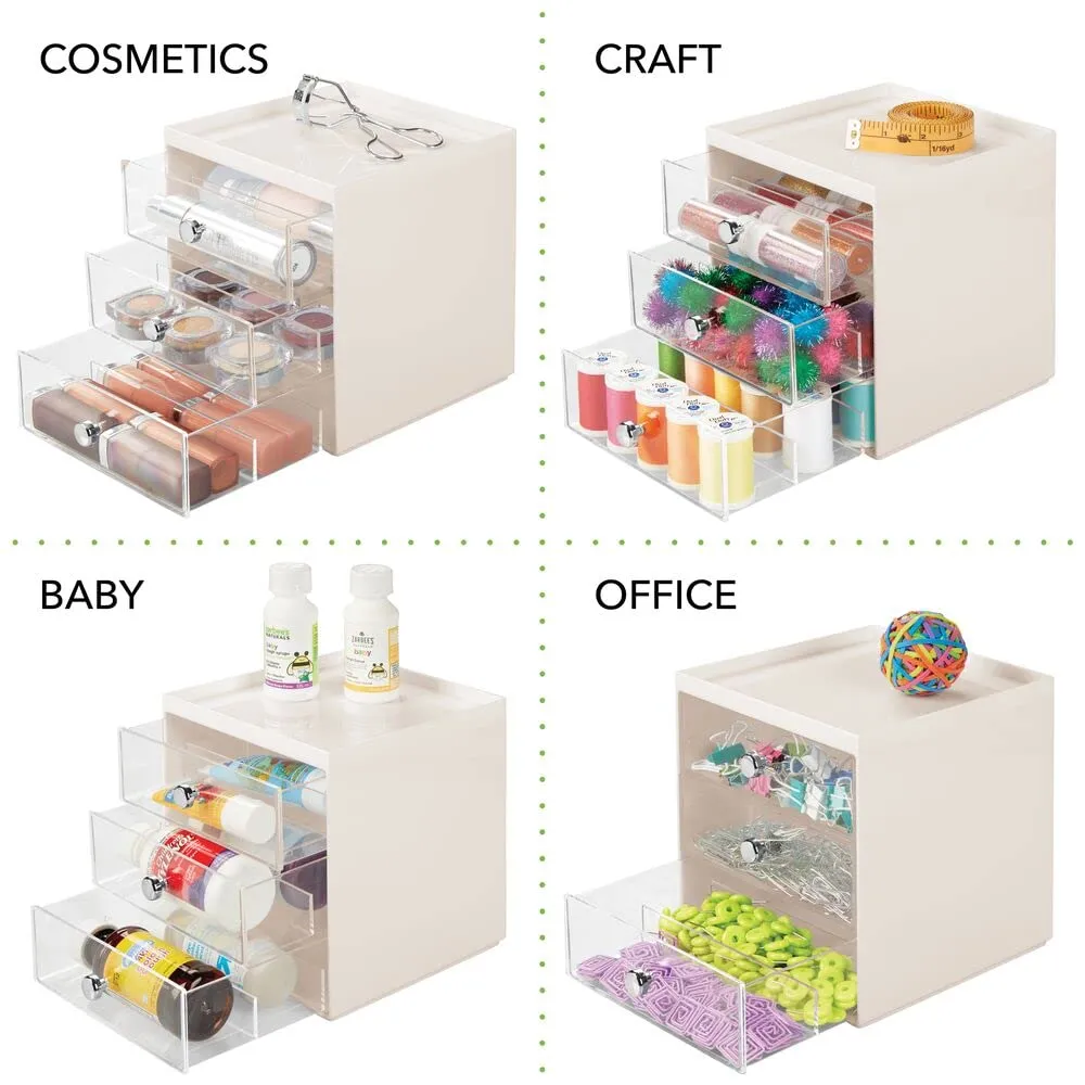 mDesign 07278MDGEU Brillenbox Creme-Transparent 9 Fächer