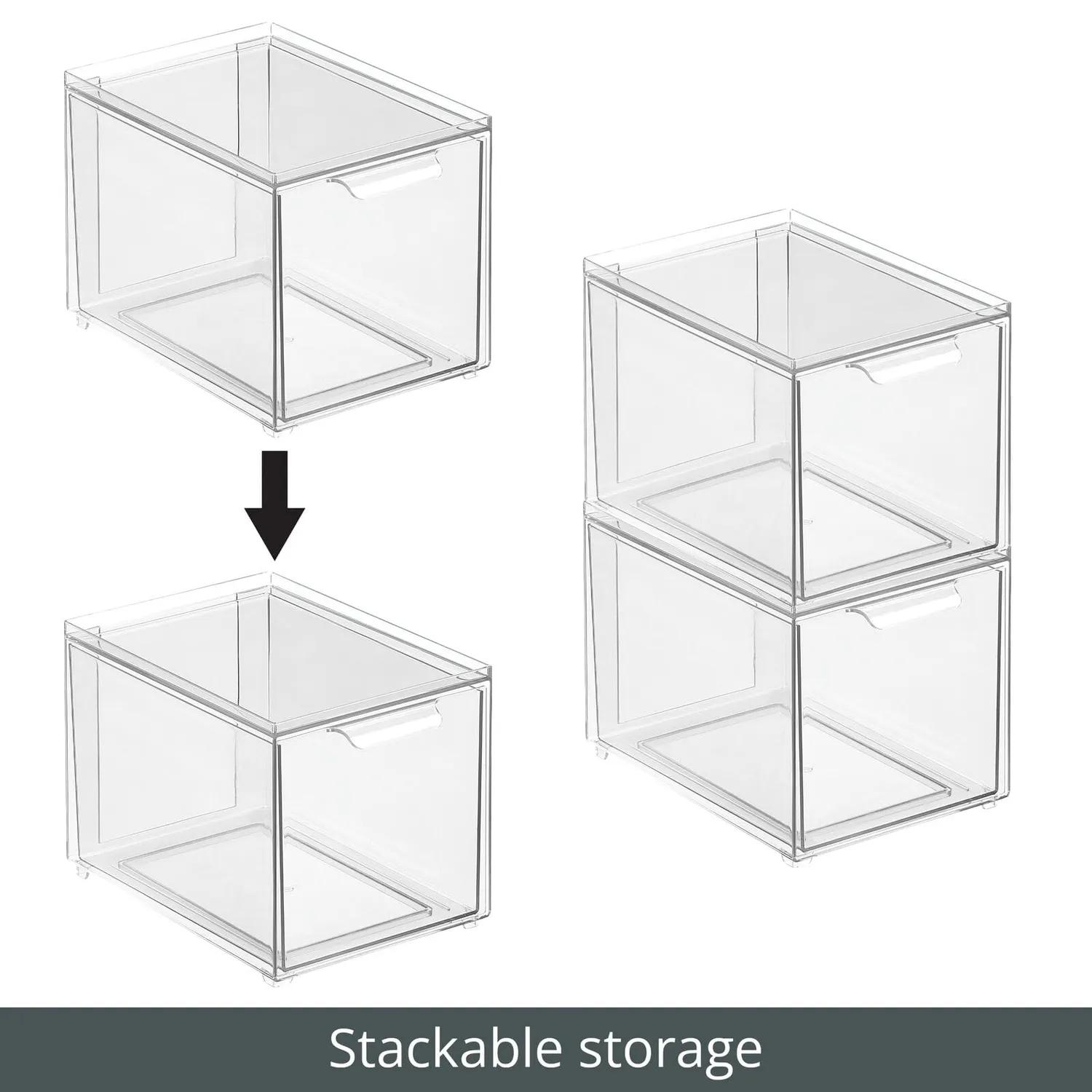 mDesign Kosmetikorganizer Schubladenbox 4er-Set transparent