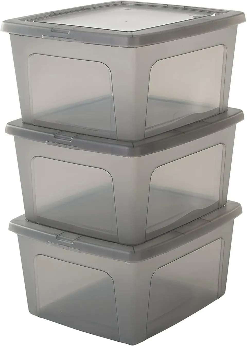 Iris Ohyama MCB-18 Aufbewahrungsbox 18L Grau 3er