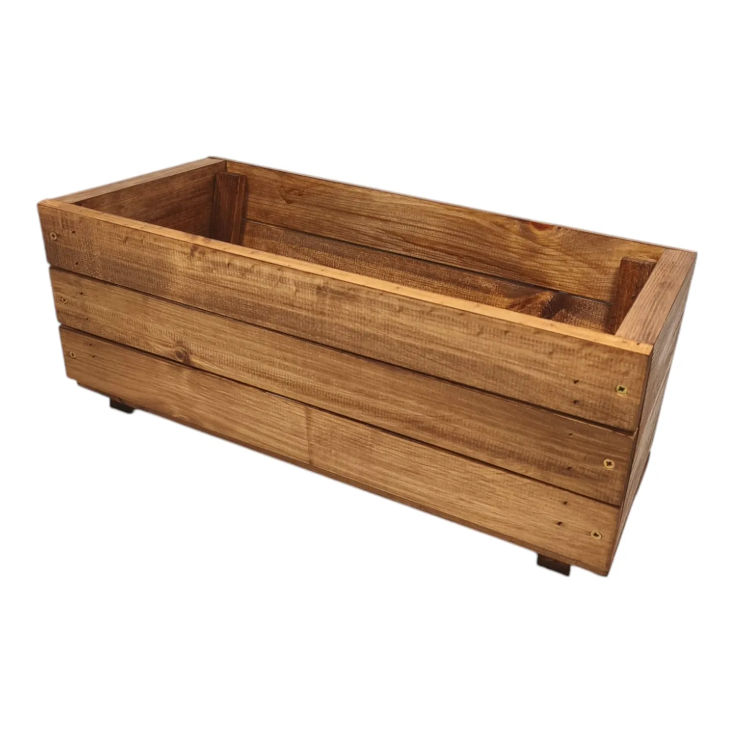 GoodFreshDecor Holz Pflanzkasten 39,5x20x17 Blumentopf braun Echtholz