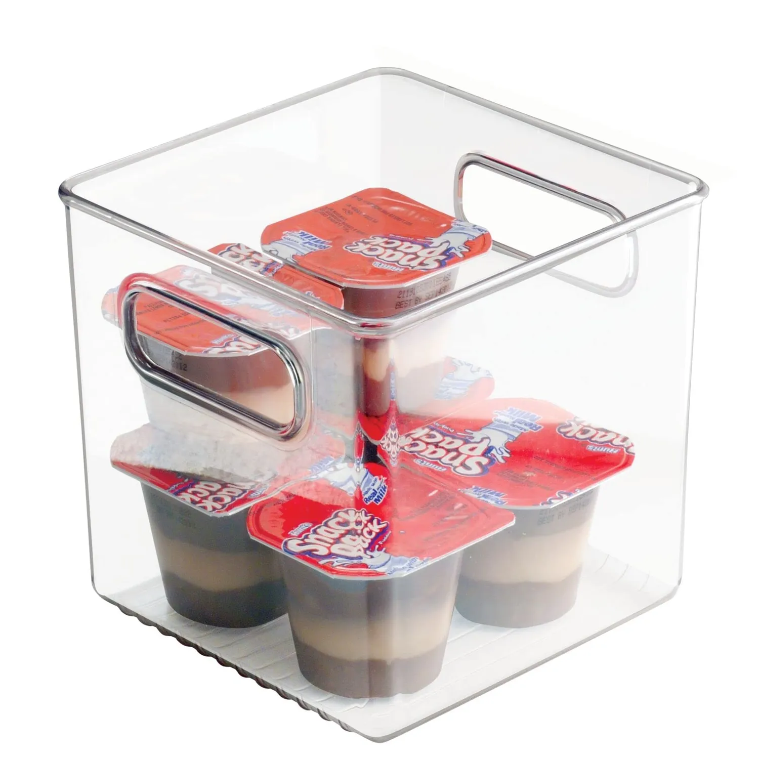 mDesign Kühlschrankbox 15x15x15 cm Kunststoff 4er-Set Transparent