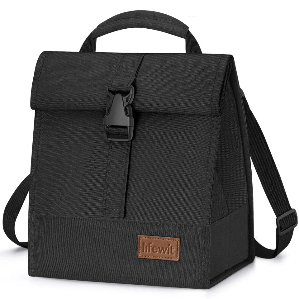 Lifewit Lunchtasche Rolltop isoliert Schwarz 8L