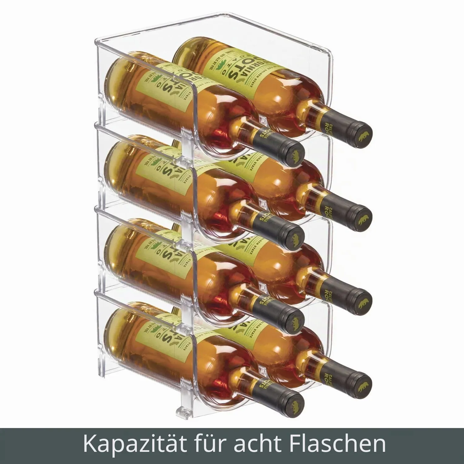 M Design Weinständer Flaschenhalter 8 Flaschen transparent