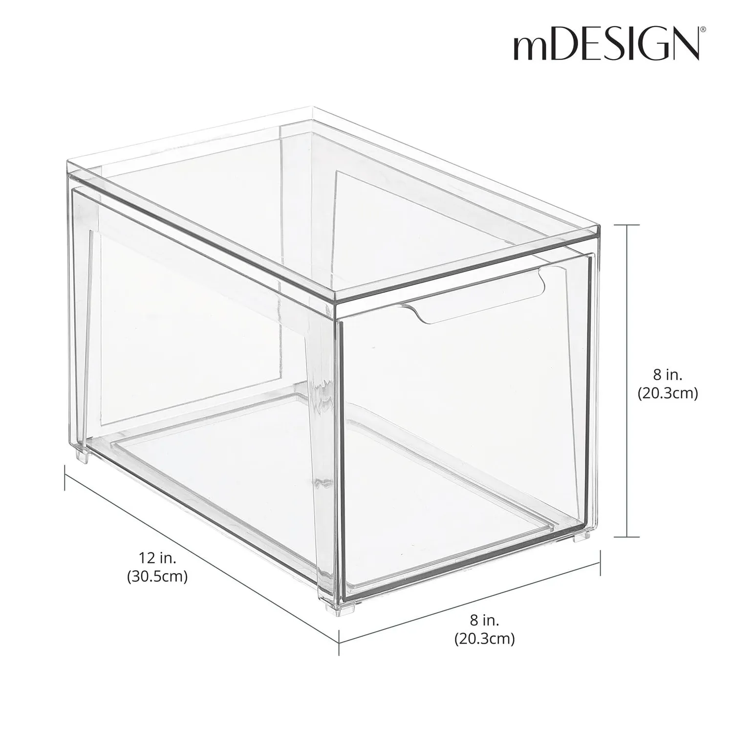 mDesign Schuhbox transparent 4er-Set stapelbar Kunststoff