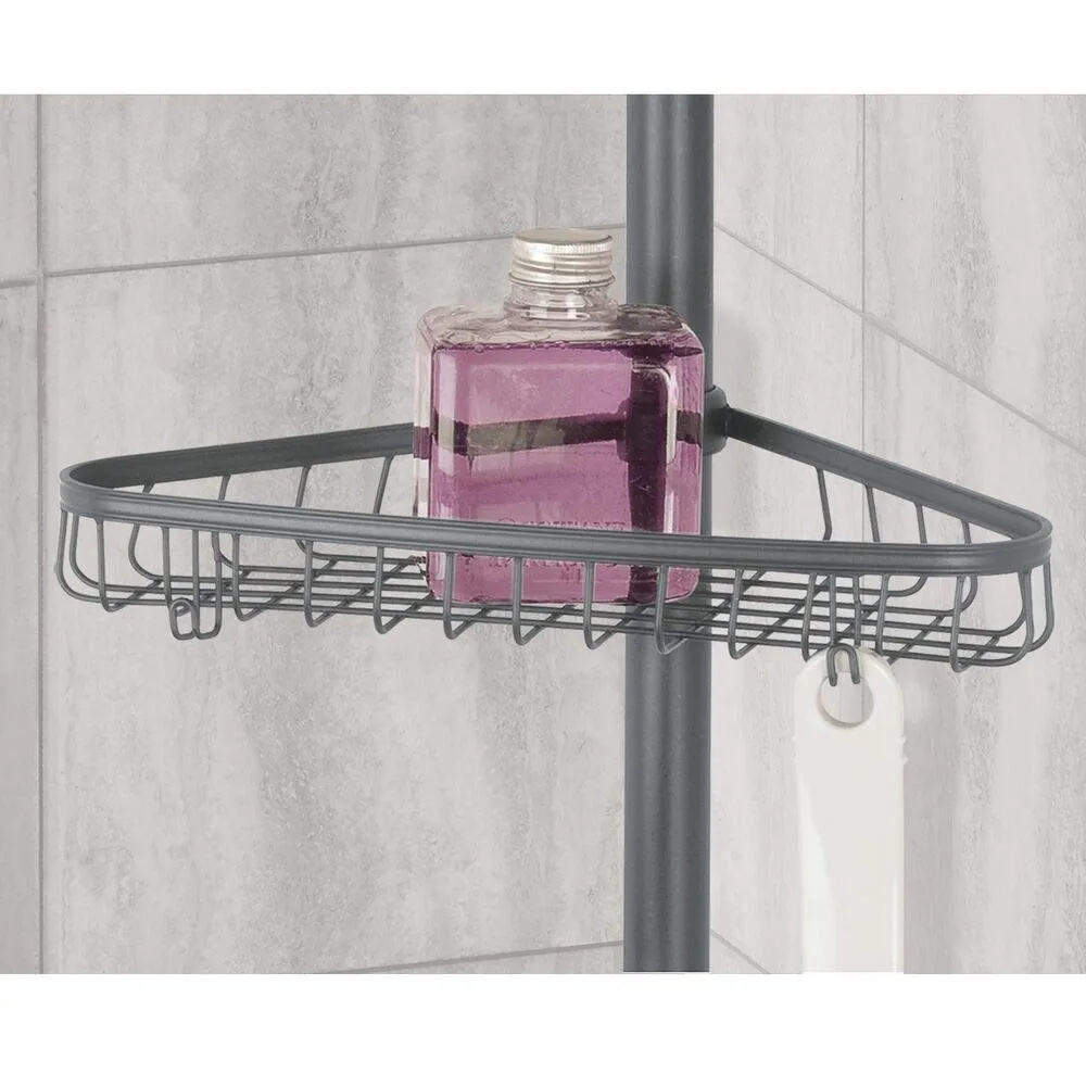 mDesign Duschregal Teleskop Ecke dunkelgrau 1,5-2,9m