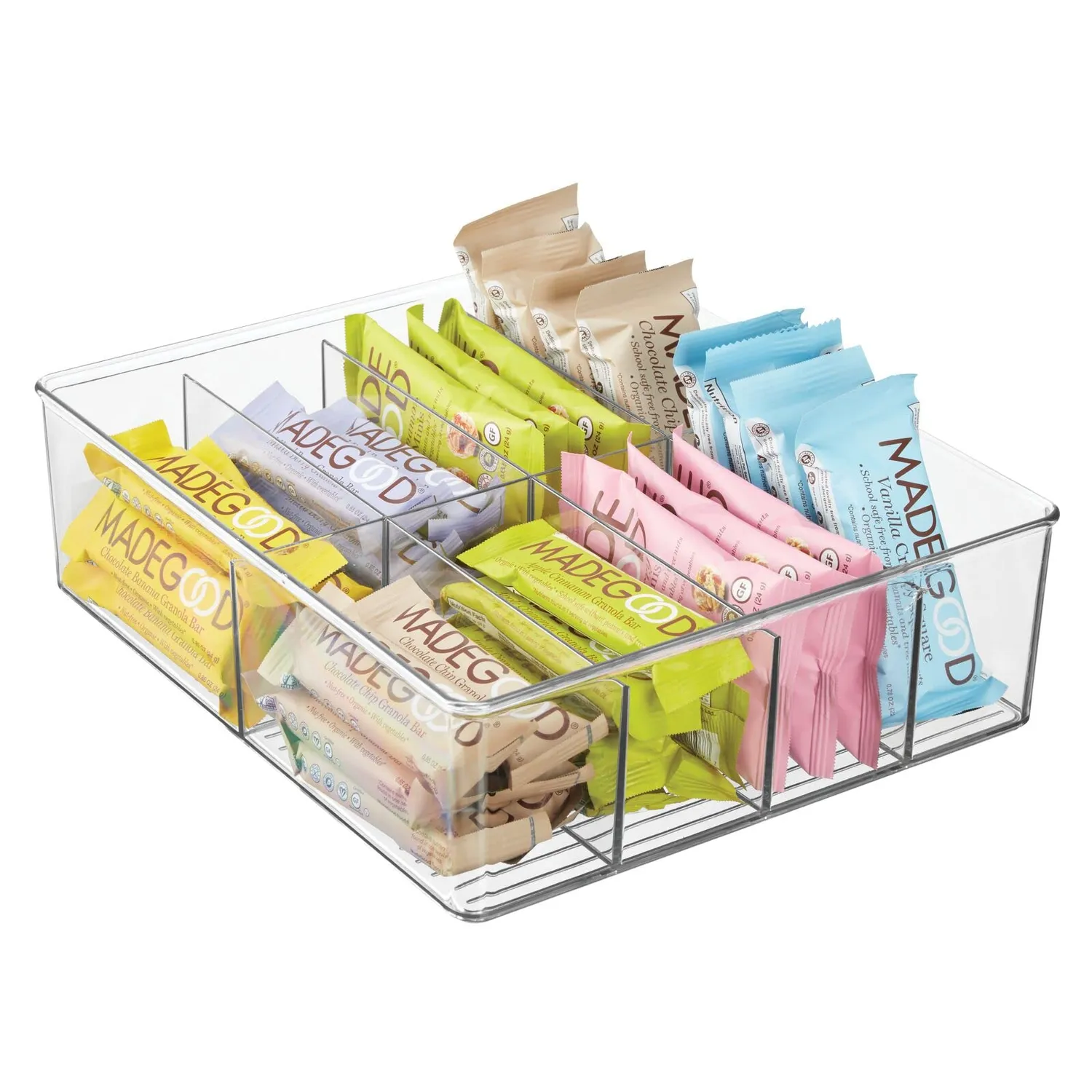 M Design Aufbewahrungsbox Kunststoff 2er transparent 8 Fächer