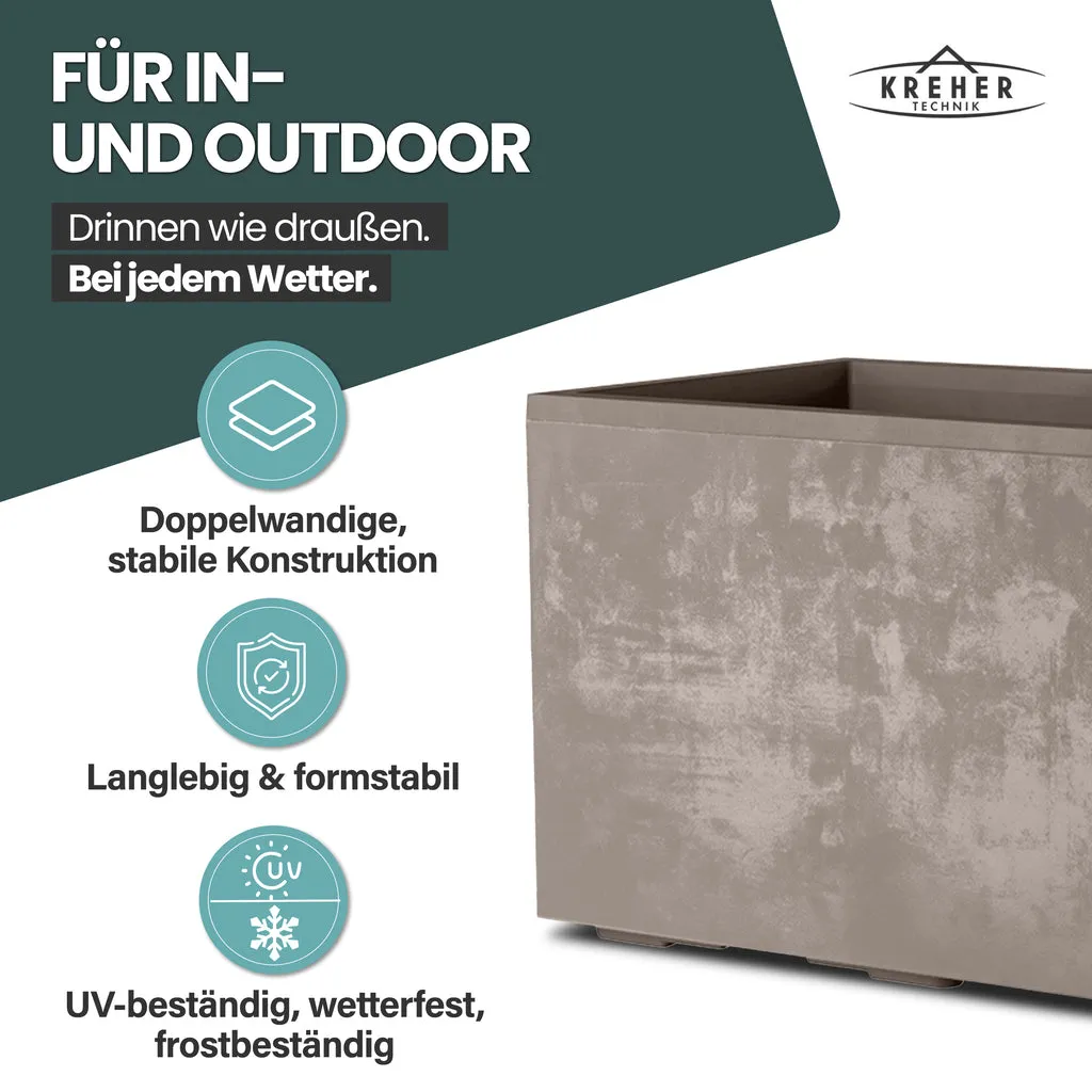 Kreher Millennium Pflanzkübel 100 Liter Sandbraun rollbar