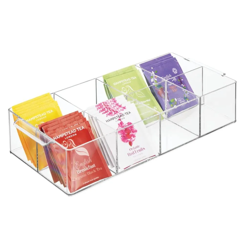 mDesign Küchen Organizer 2er Set durchsichtig 8 Fächer