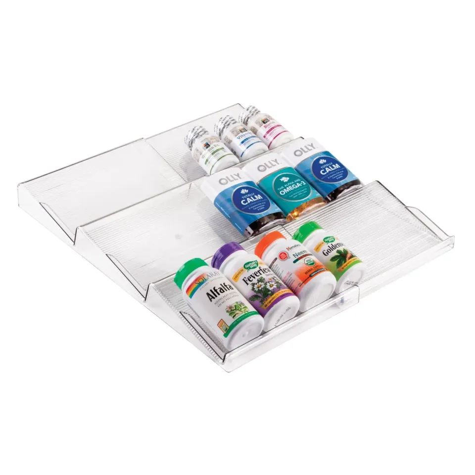 mDesign Schubladeneinsatz 3 Ebenen transparent ausziehbar