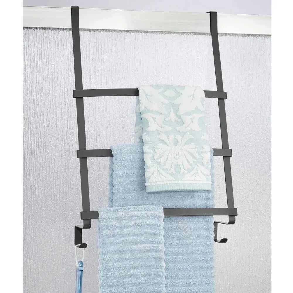 mDesign Türgarderobe Handtuchhalter dunkelgrau 3 Stangen