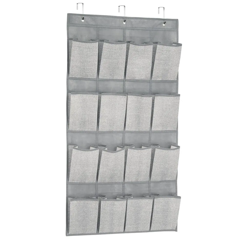 mDesign Hängeorganizer Stoff 16 Fächer Taupe Natur