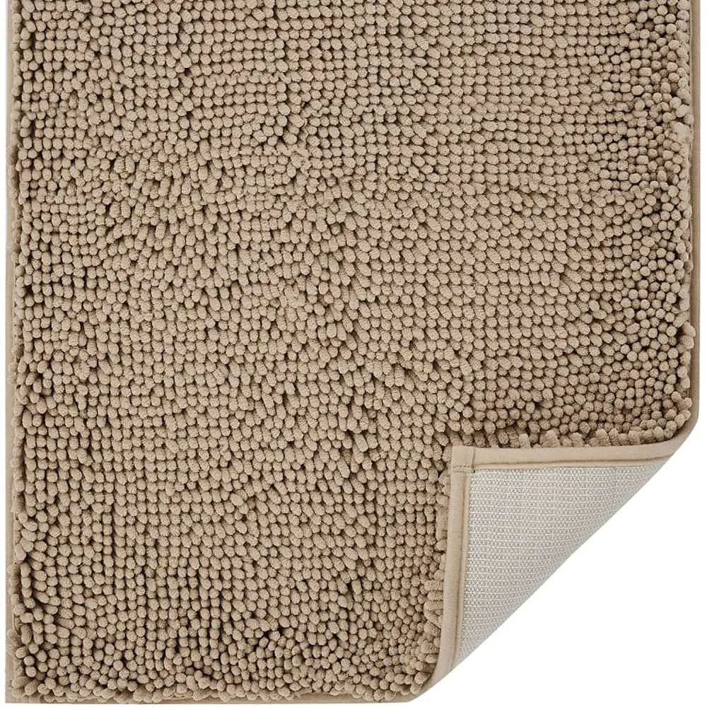 Lifewit Badematte Chenille grau 43x61 cm rutschfest