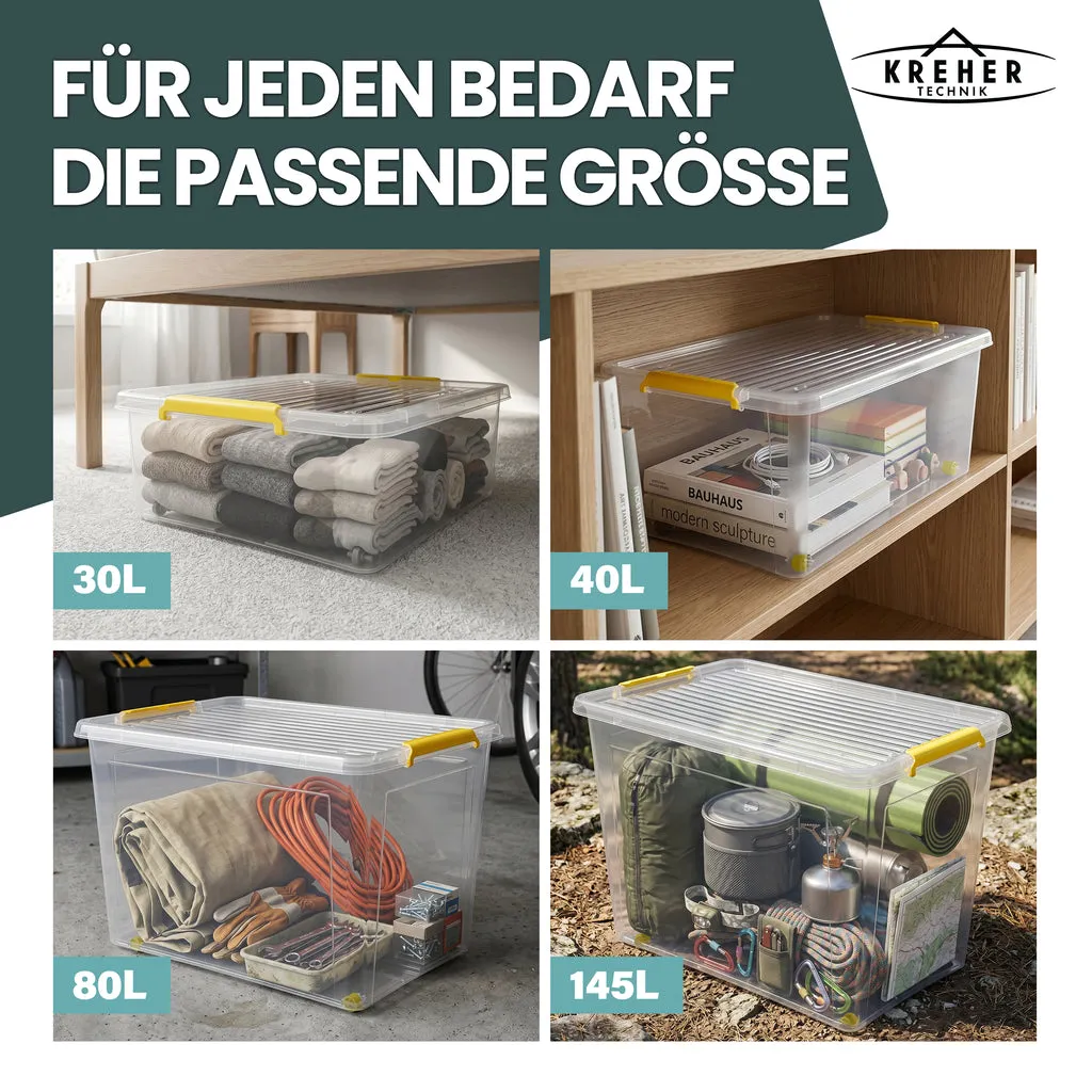 Kreher Simple Store Aufbewahrungsbox 60 Liter transparent 1 Stück