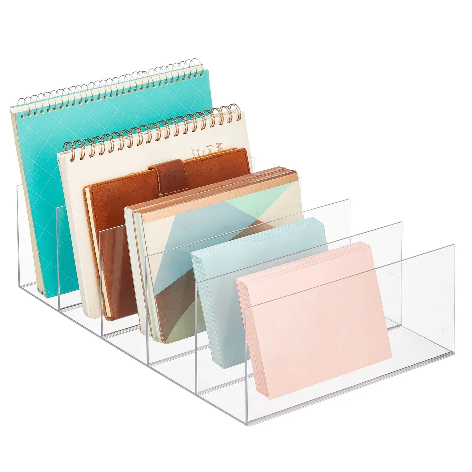 mDesign Taschen Organizer 2er-Set Transparent 5 Fächer Kunststoff