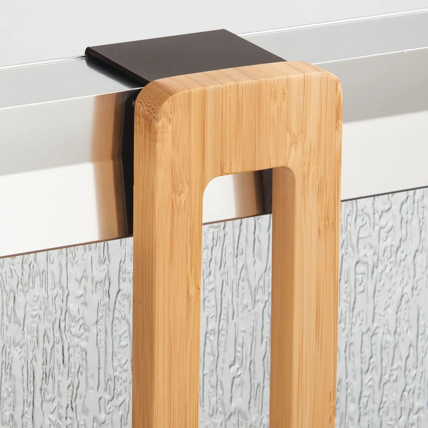 mDesign Duschablage zum Aufhängen Bambus Metall