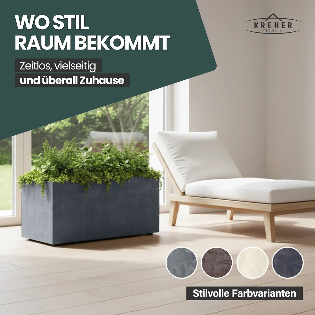 Kreher Millennium Pflanzkübel 73 L Grau rechteckig Naturstein