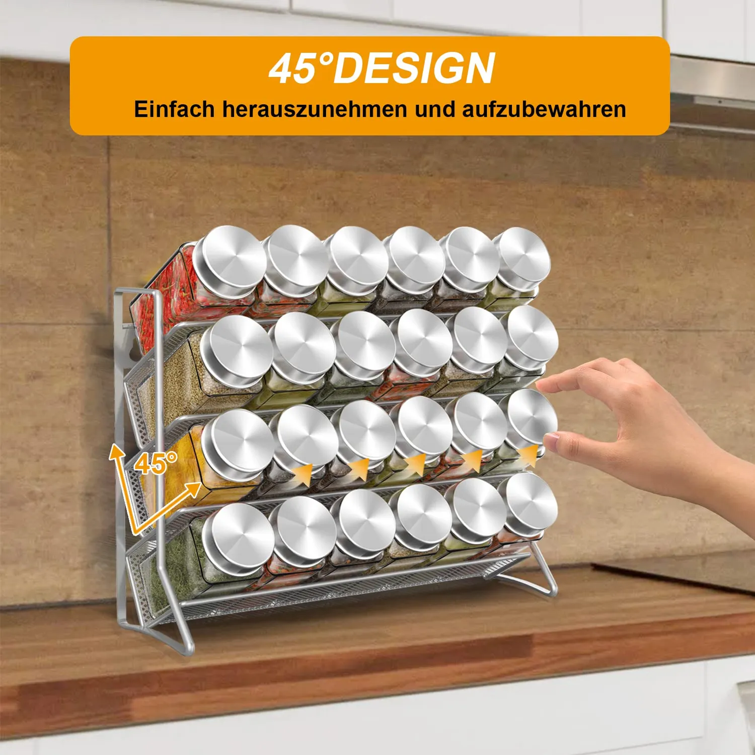 BOMCLAP Gewürzregal Metall Grau 2er Set 3-stufig