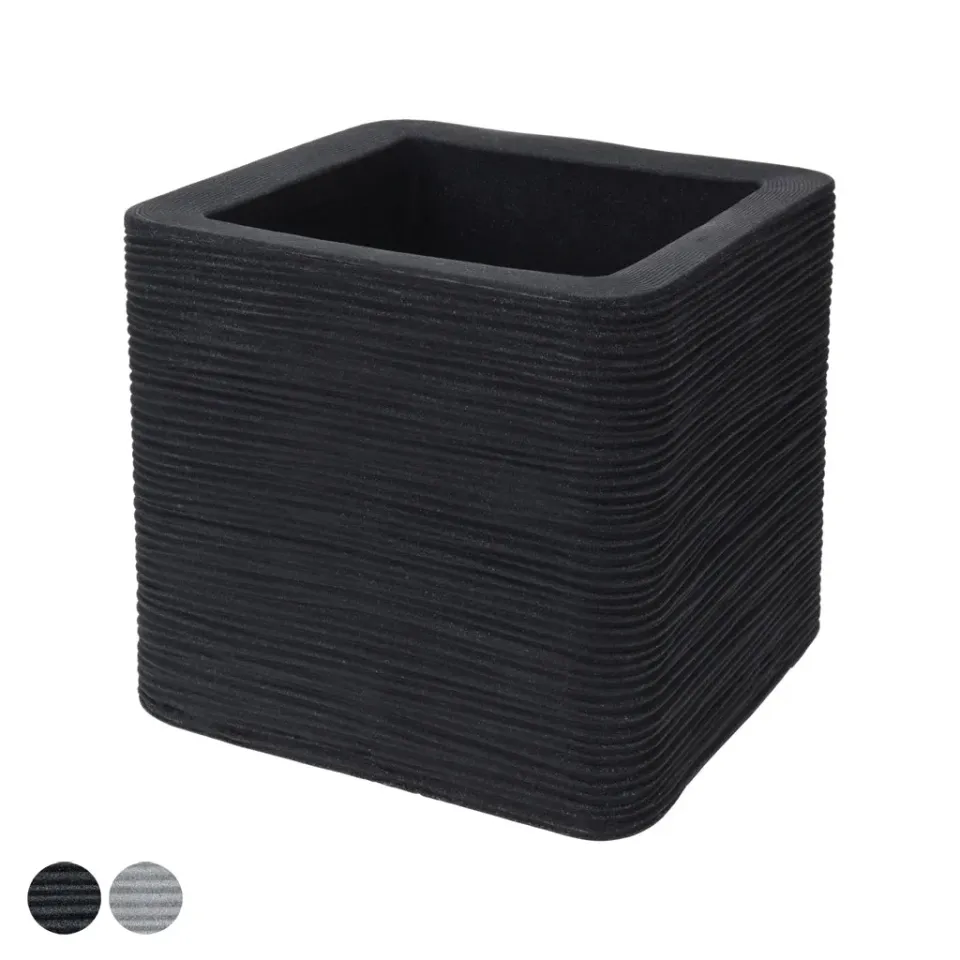 Kreher Struktur Optik Pflanzkübel 30x30 Anthrazit