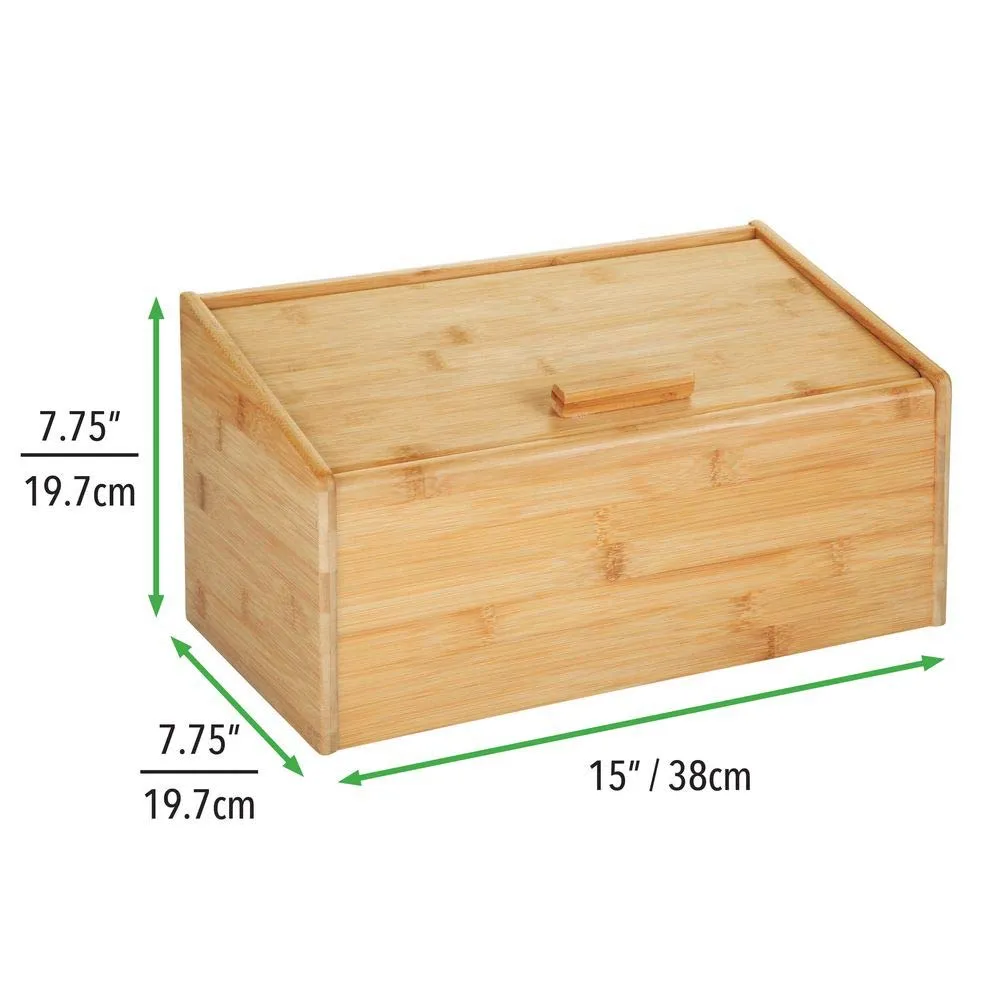 mDesign Brotkasten Bambus natur mit Deckel Brotbox Holz