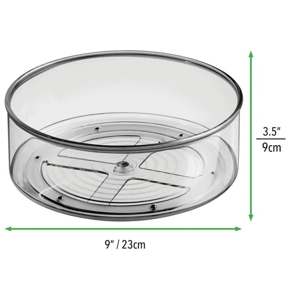 mDesign Lazy Susan Drehteller rauchfarben 4er-Set hoch