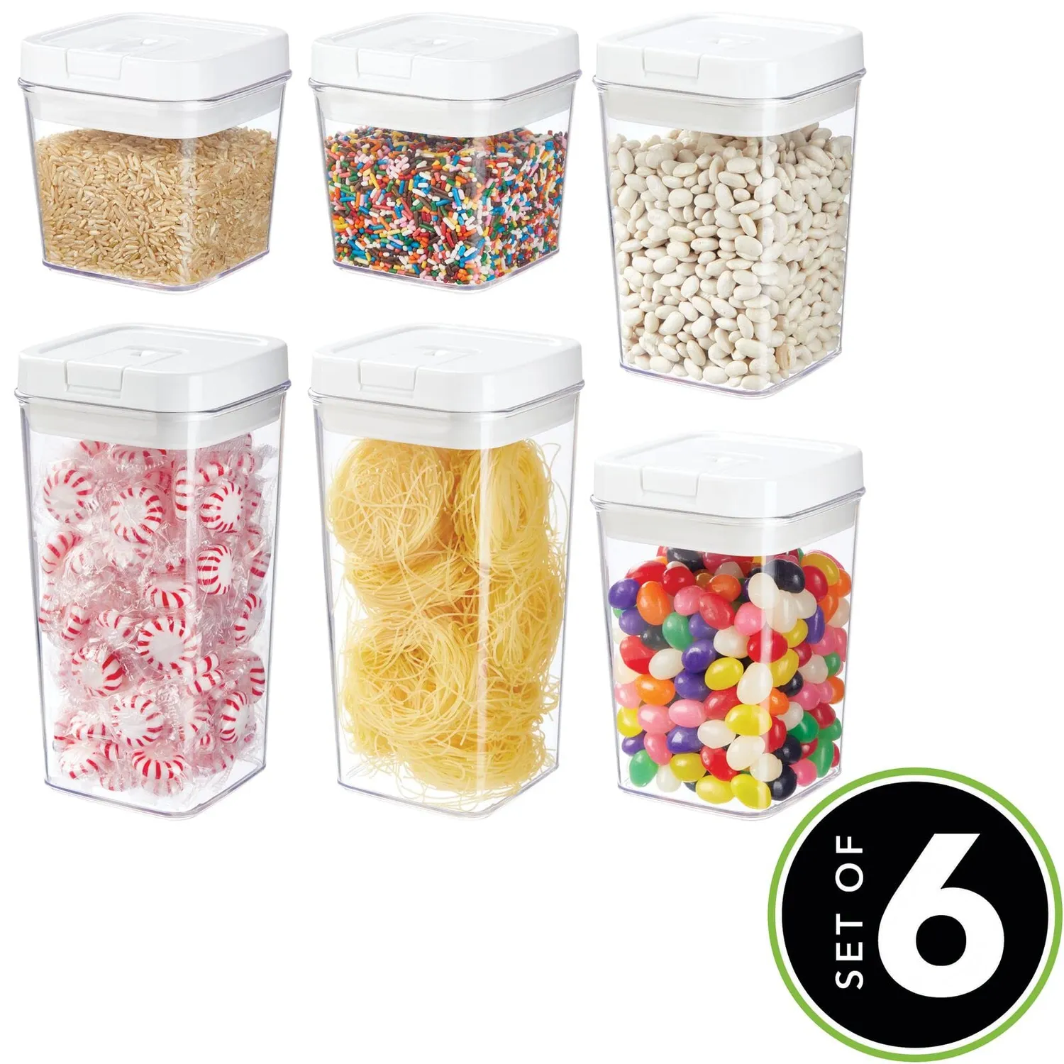 mDesign Frischhaltedosen 6er-Set transparent luftdicht