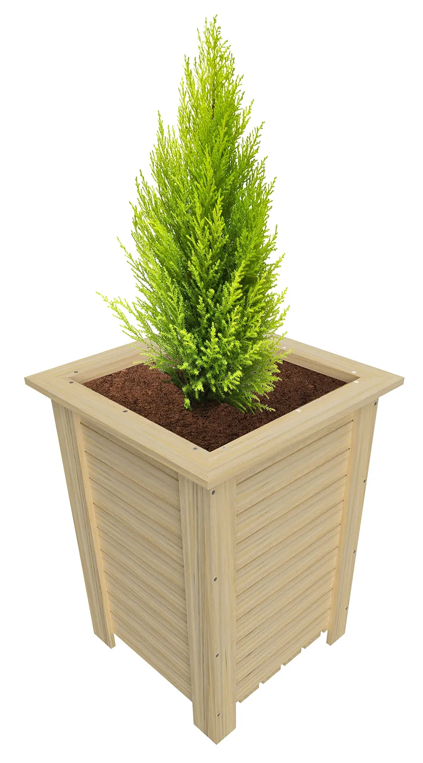 GoodFreshDecor Pflanzkasten Holz 40x40x30 cm natur